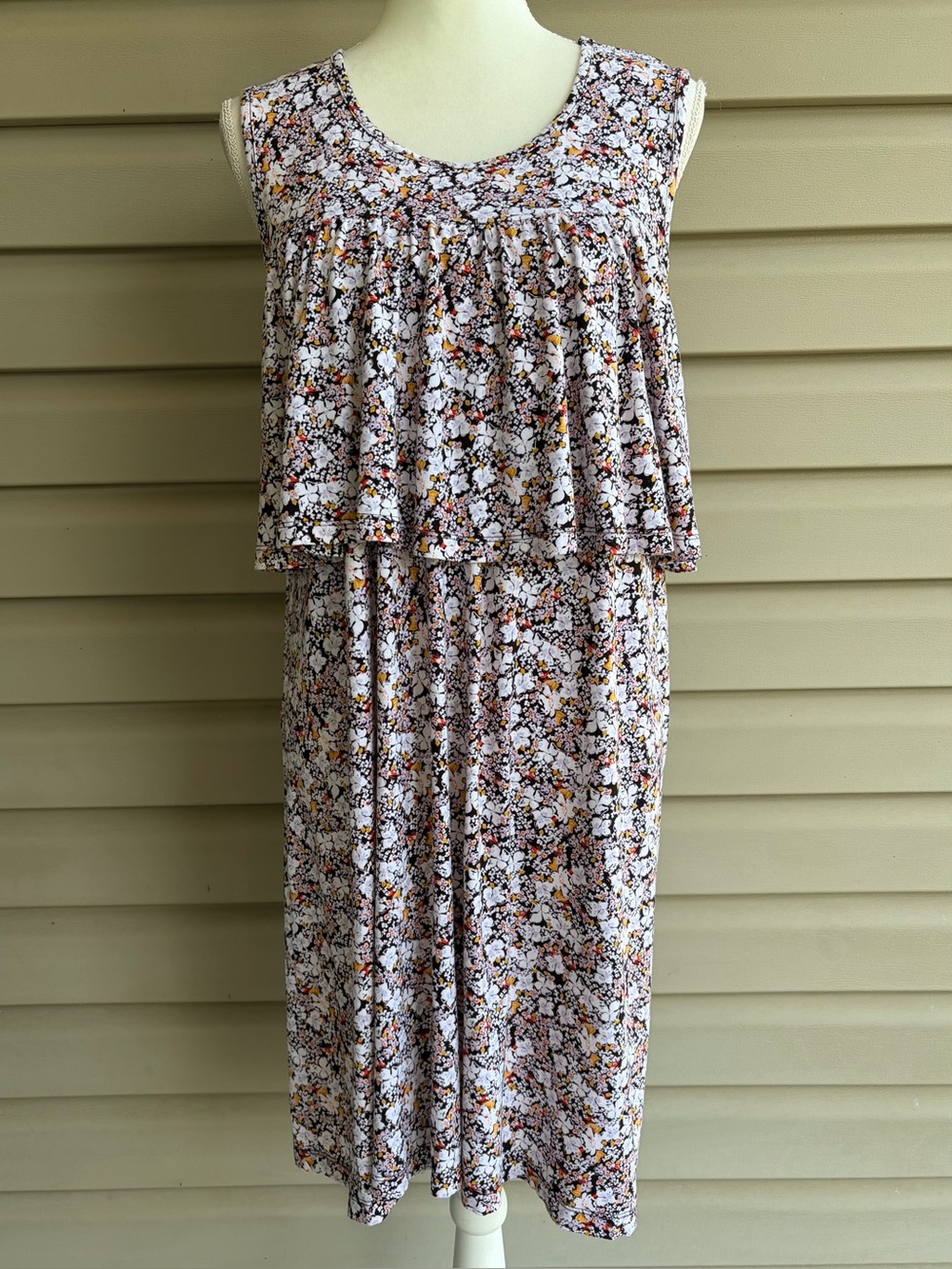 •A.N.A.• Floral Sleeveless Popover Midi Dress - Size XL